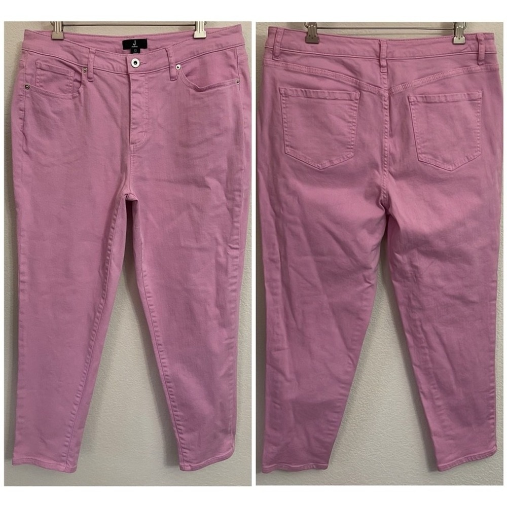 Jason Wu Womens Pink Denim Cropped‎ Tapered Jeans High Rise Size 12